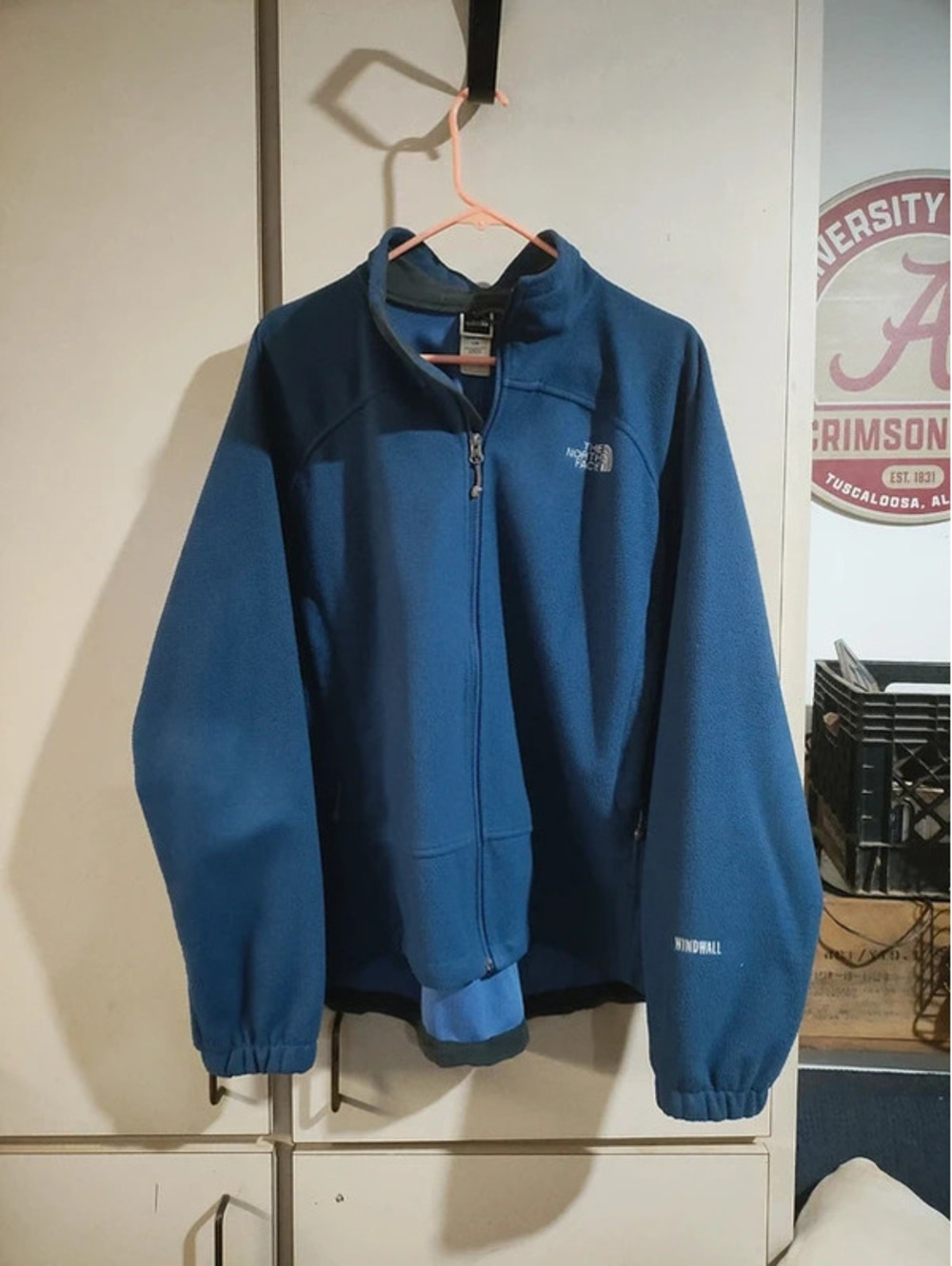 The North face blue jacket zip up super warm size large